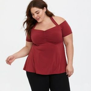 NWT! Torrid Dark Red Knit Halter Top sz 2